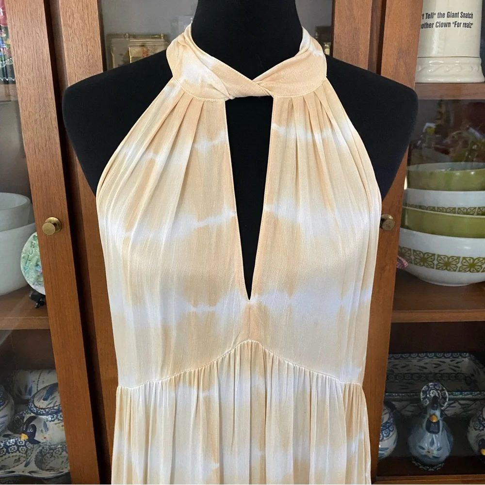 SAYLOR Amaranth Striped Tie-Dye Tiered Maxi Dress - Picture 5 of 11